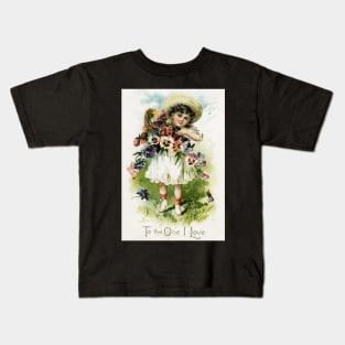 Vintage Garden Girl Kids T-Shirt